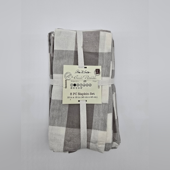 NWT Vintage House Park B. Smith 8pc Napkin Set 18x18 In - Picture 1 of 4